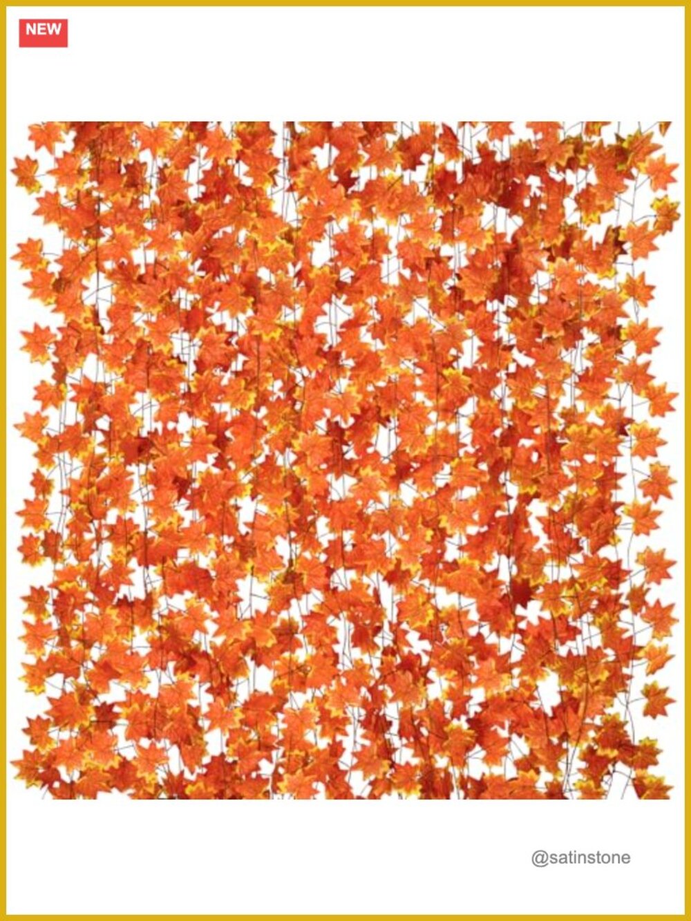 20 Pack Fall Leaf Garland 7ft Hanging Vines Artificial Maple Leaves